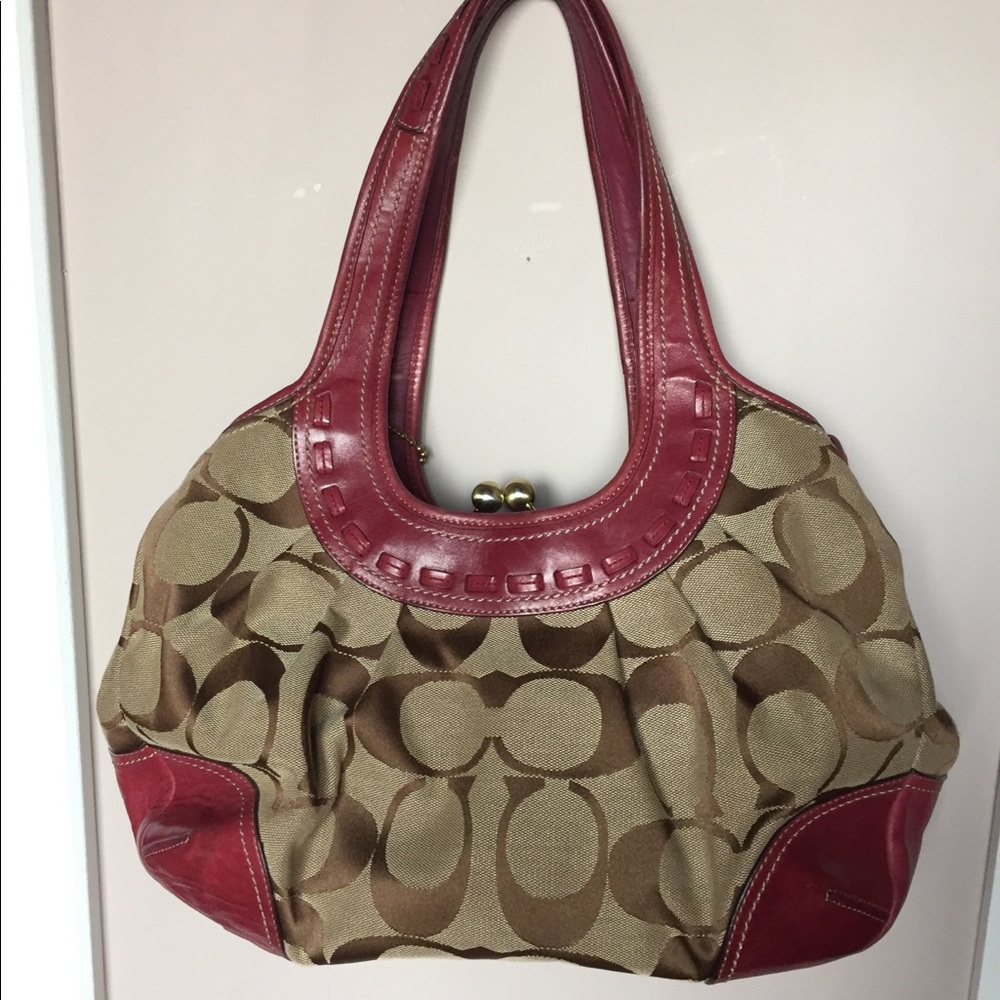 Authentic Coach Purse, Brown and Purple